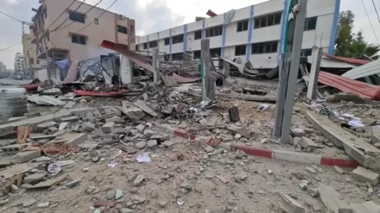 قصف مدرسة في غزة