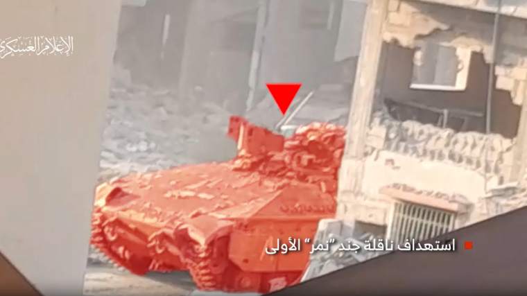 من استهداف القسام دبابة اسرائيلية