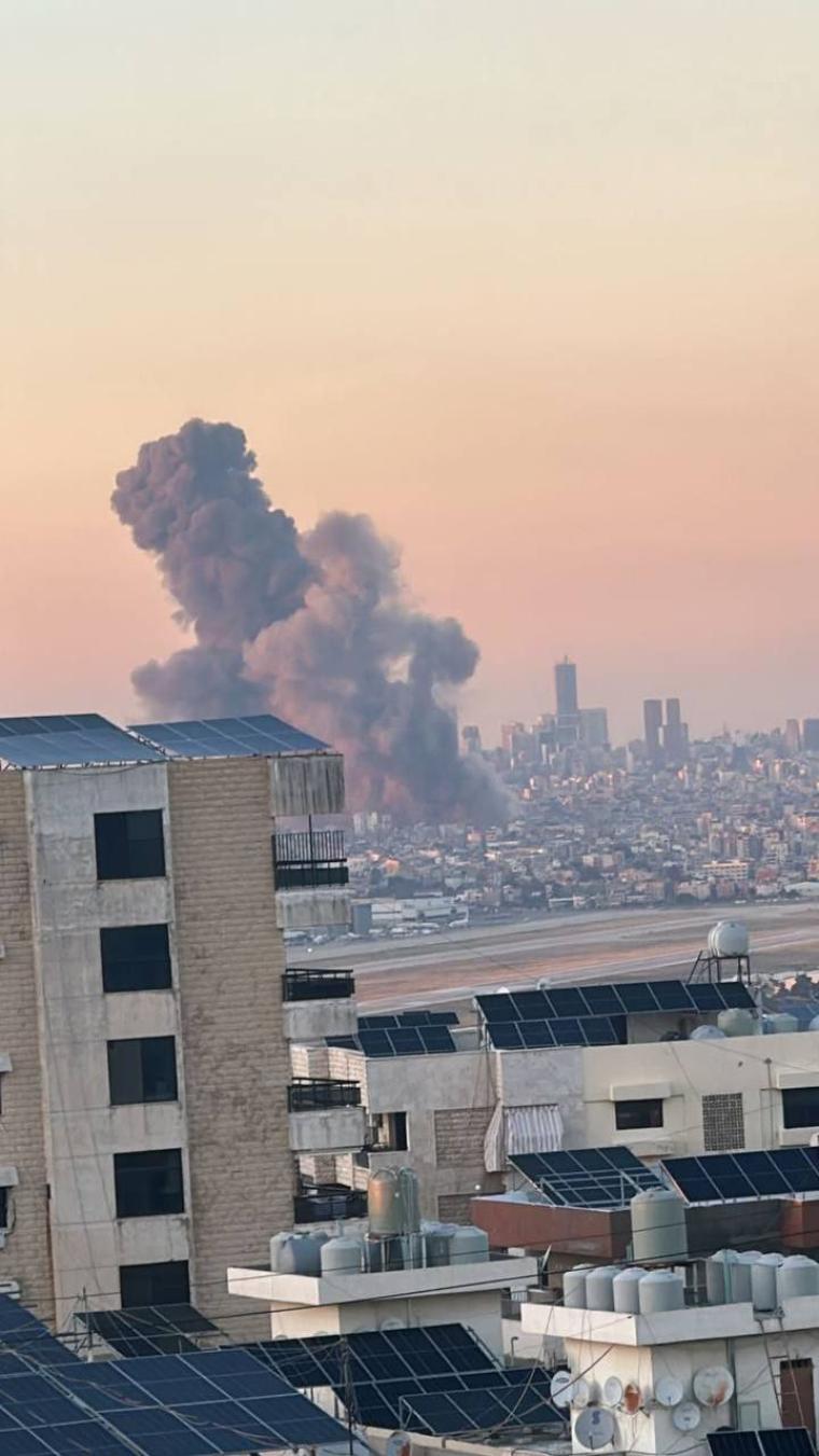 طيران الاحتلال الاسائيلي يقصف في الضاحية الجنوبية ببيروت