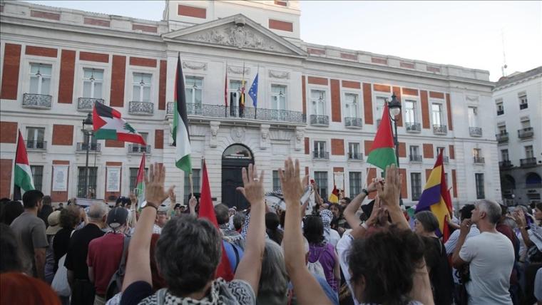 مظاهرة في إسبانيا دعما لفلسطين
