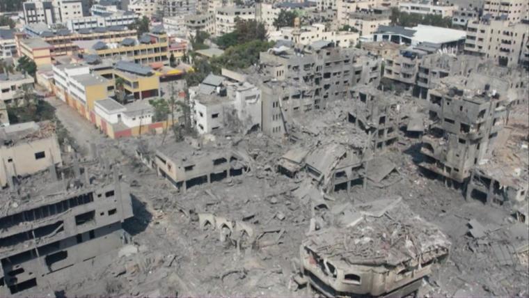 صورة لحجم الدمار في مدينة غزة