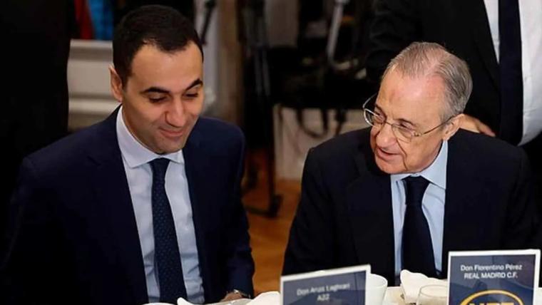 رئيس ريال مدريد فلورنتينو بيريز والمغربي أنس