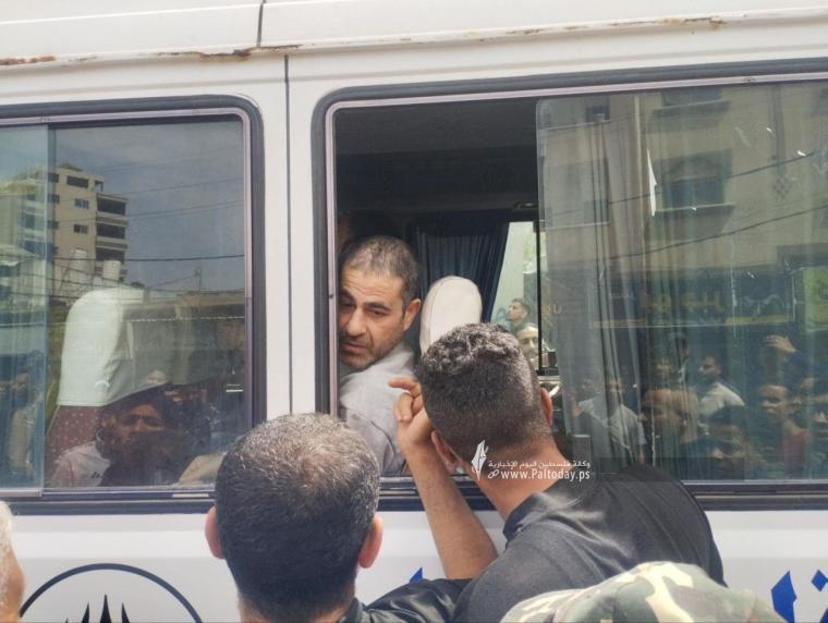 لحظة الافراج عن أسرى من قطاع غزة (أرشيفية)