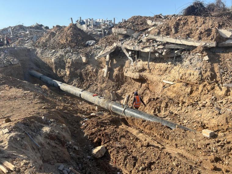 خطوط مياه مدمرة في غزة