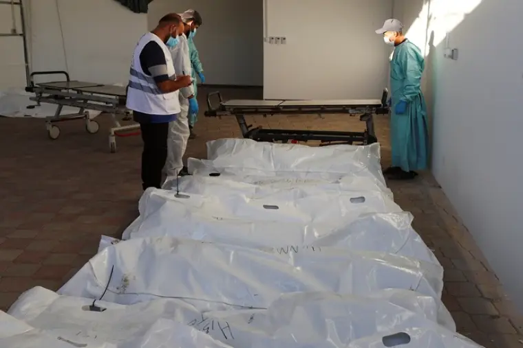 جثامين شهداء في مجمع ناصر الطبي بغزة (أرشيفية)