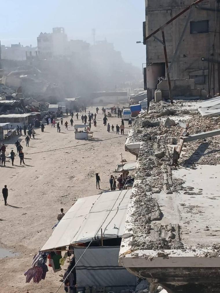 لحظة استهداف نقطة شرطة في مدينة غزة اليوم