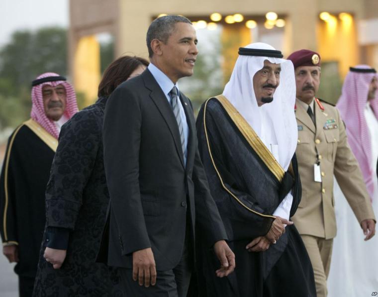 الرئيس الامريكي باراك أوباما والملك السعودي سليمان بن عبد العزيز