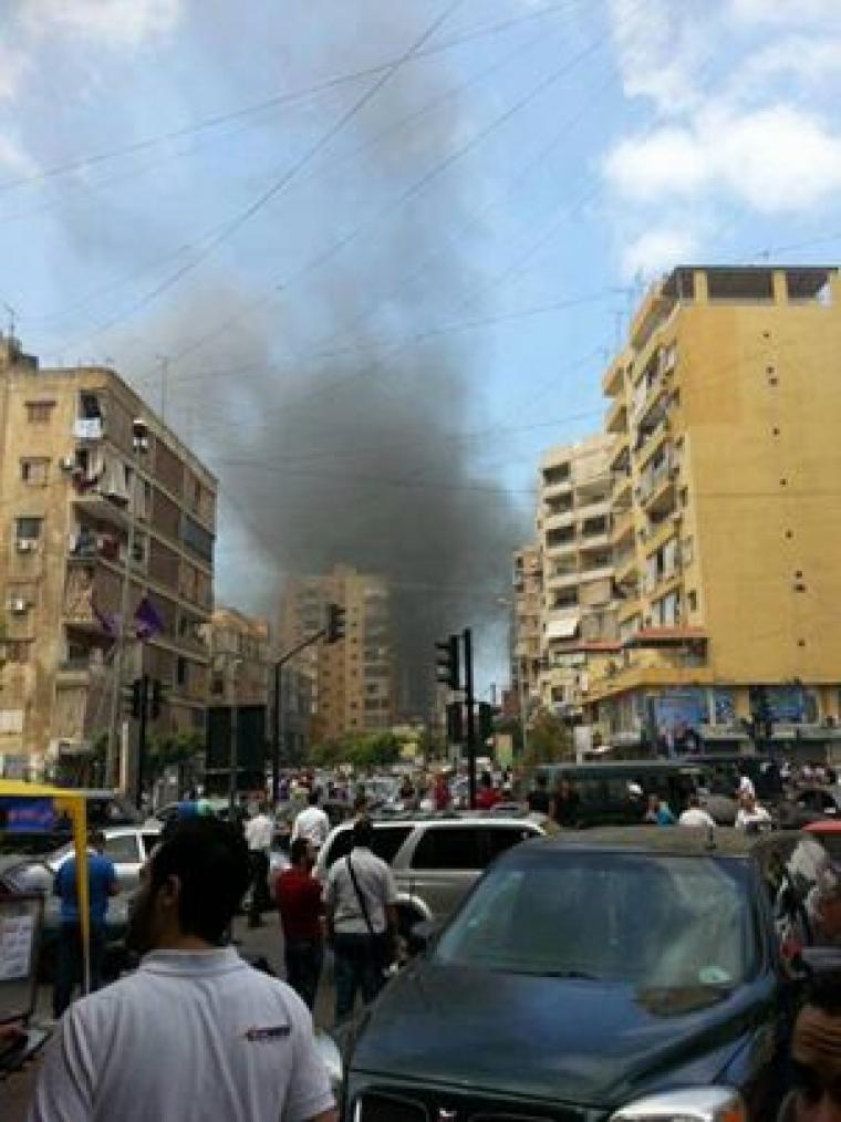 انفجار سابق في الضاحية الجنوبية جنوب بيروت