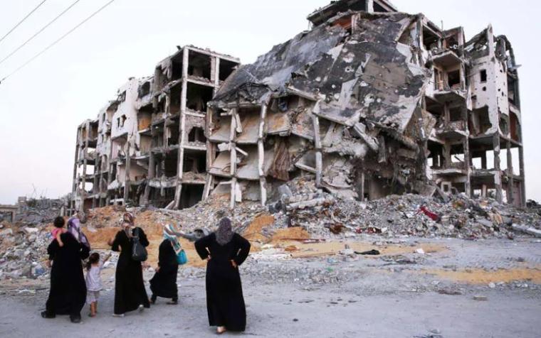 احد مشاهد الدمار الذي خلفته الحرب على غزة عام 2014