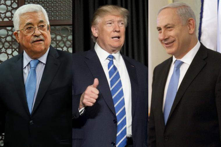 ترامب والرئيس عباس ونتنياهو
