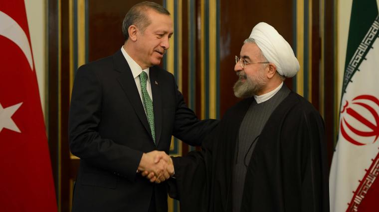 الرئيس الإيراني حسن روحاني والرئيس التركي رجب طيب أردوغان