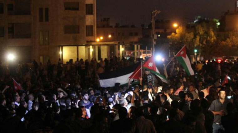 الاحتجاجات أمام السفارة الإسرائيلية في-الأردن