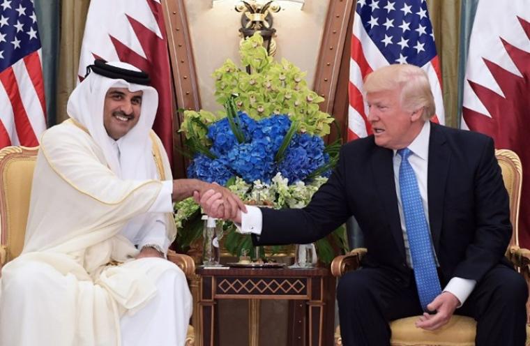 أمير قطر الشيخ تميم بن حمد آل ثاني في لقاء الرئيس الأمريكي دونالد ترامب