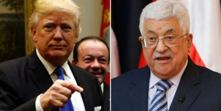الرئيس الفلسطيني محمود عباس والرئيس الأمريكي رونالد ترامب