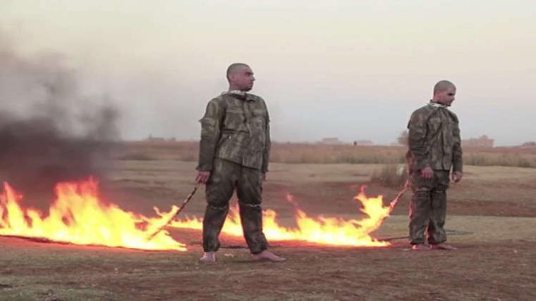 داعش يحرق جنديين تركيين