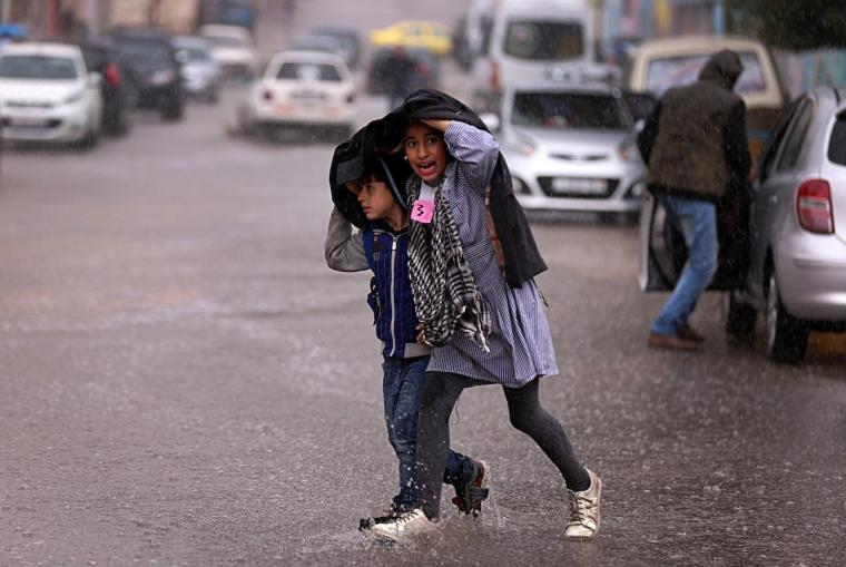 امطار الشتاء في غزة