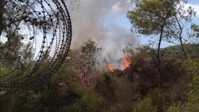 قوات الاحتلال تتسبب باندلاع حرائق في جنوب لبنان