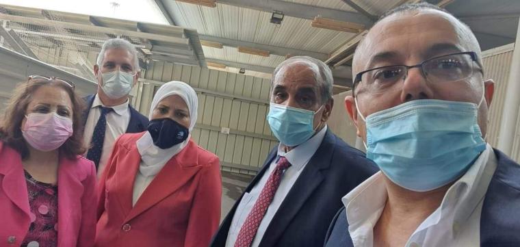 صورة لحظة وصول الوفد إلى قطاع غزة