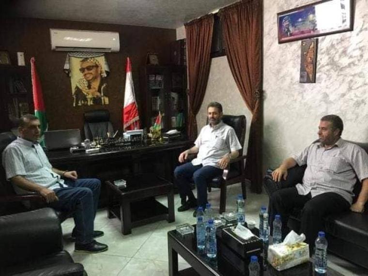لقاء بين ممثل الجهاد الإسلامي في لبنان احسان عطايا ونظيره في التيار الإصلاح في حركة فتح العميد محمود عبد الحميد عيسى \