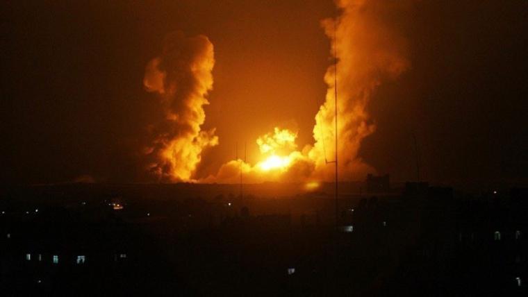 قصف اسرائيلي لمواقع المقاومة في قطاع غزة