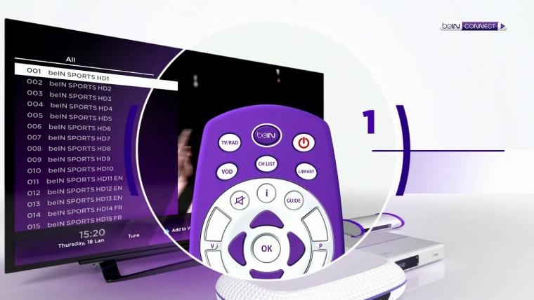 تردد قناة bein sports المفتوحة 1 و 2 على النايل سات