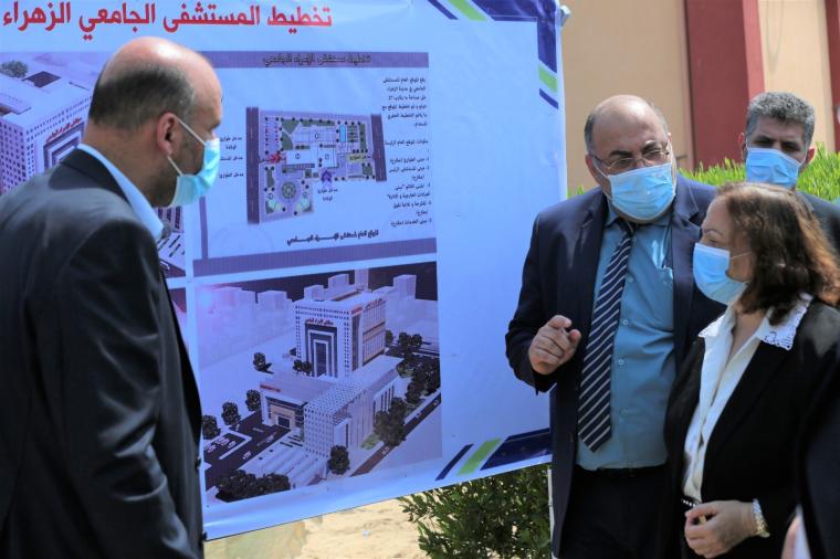 وزيرة الصحة د. مي الكيلة تضع حجر الأساس لمستشفى الإسراء الجامعي بغزة