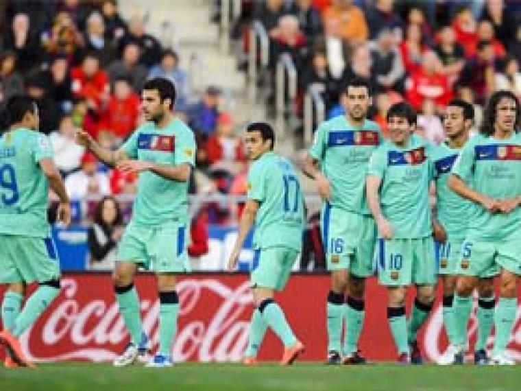 لقطة من مباراة برشلونة وريال مايوركا