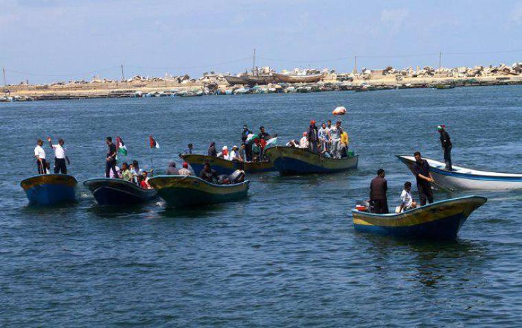 وقفة احتجاجية لصيادي غزة لرفع الحصار ووقف الاعتداءات عليهم