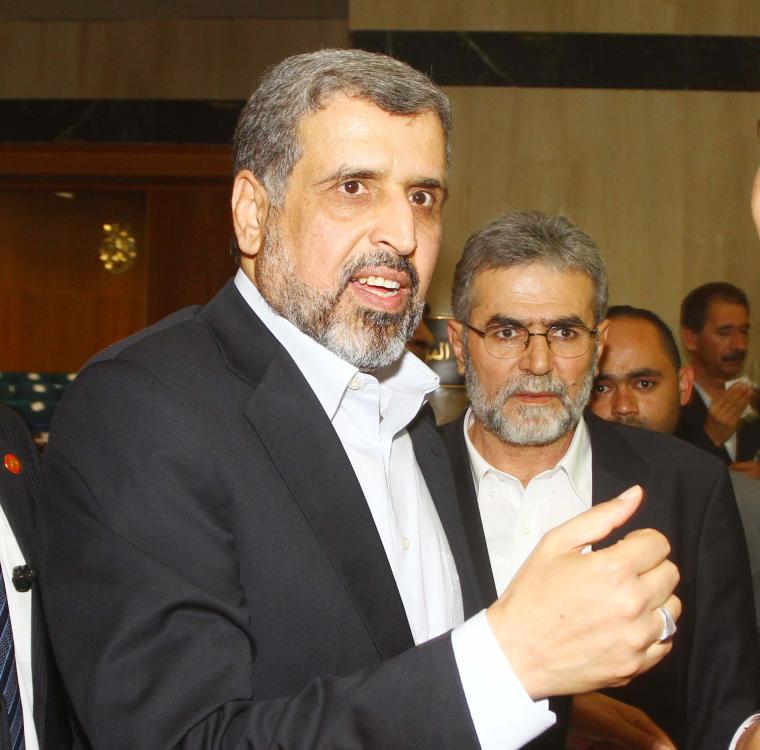 الأمين العام لحركة الجهاد الإسلامي، الدكتور رمضان شلح، ونائبه زياد النخالة