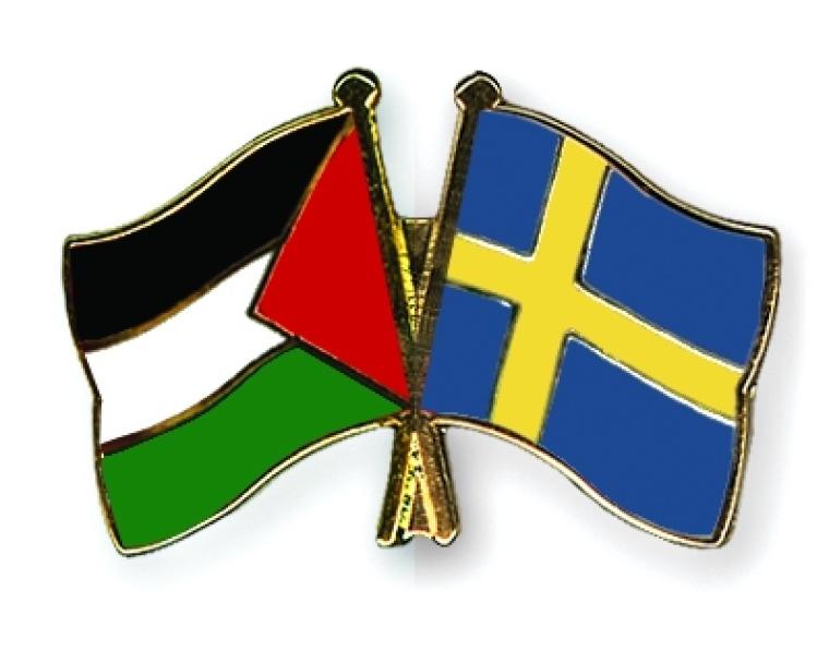علم السويد وفلسطين