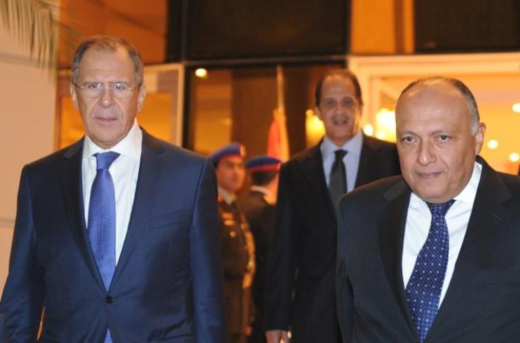 وزيرا الخارجية المصري سامح شكري والروسي فلاديمير بوتين