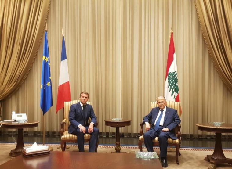 الرئيس ميشال عون يلتقي الرئيس الفرنسي مانويل ماكرون في بيروت