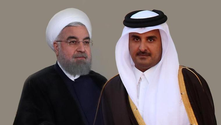 الرئيس الايراني حسن روحاني وامير قطر تميم بن حمد