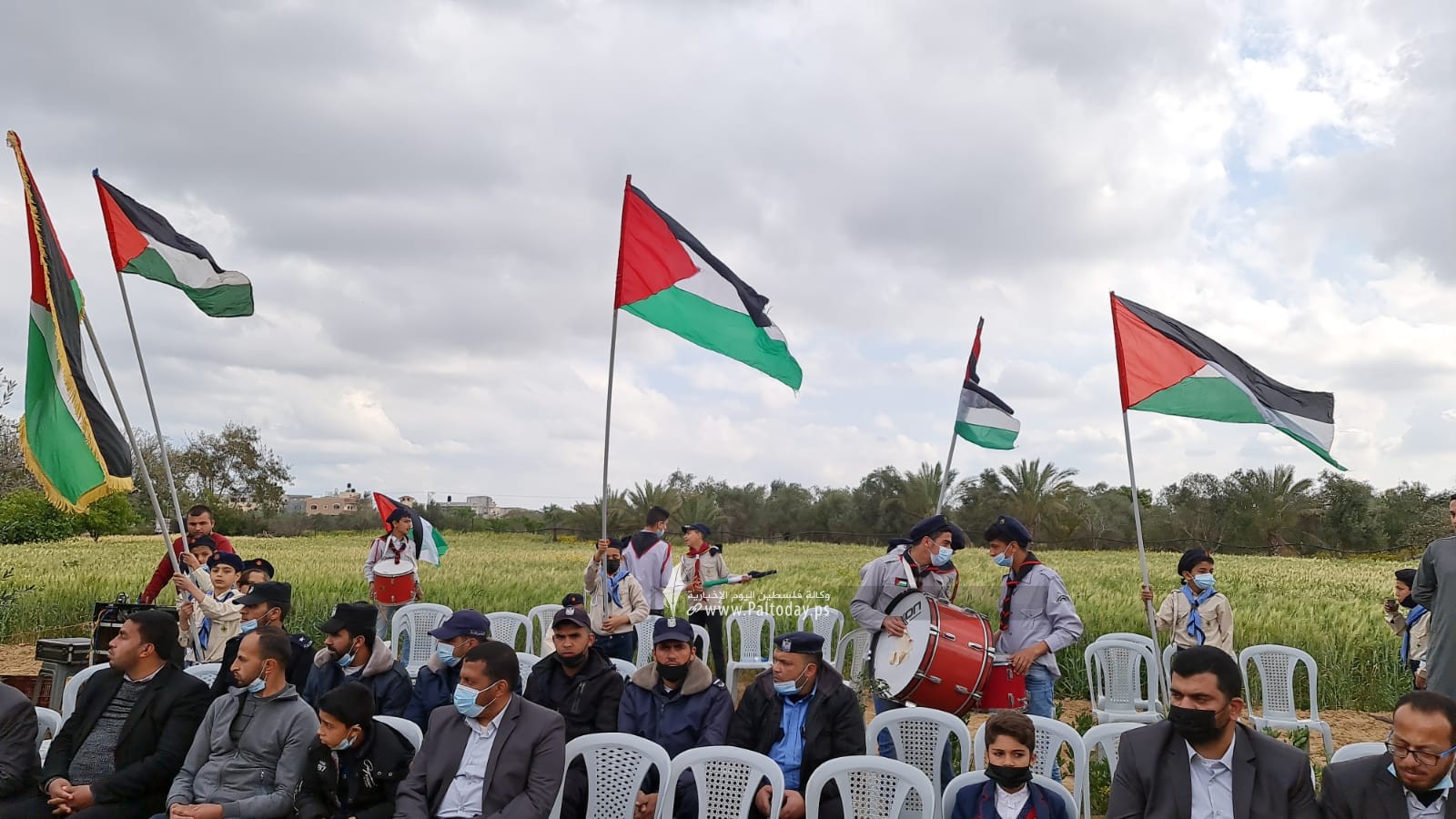 الهيئة الوطنية العليا لمسيرات العودة في قطاع غزة تحيي ذكرى يوم الأرض شرق ملكة (12).jpeg