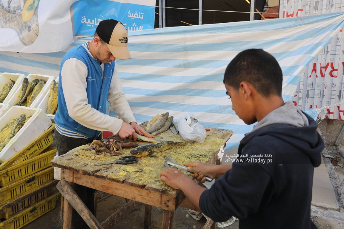 بالصور الفسيخ.. زينة موائد الغزيين في عيد الفطر (3).jpg