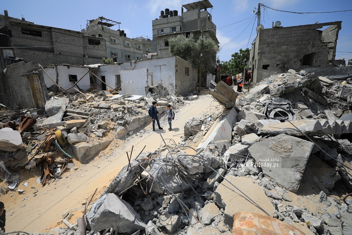 منزل عائلة بنات في بيت لاهيا شمال قطاع غزة خلال معركة ثأر الأحرار (2).JPG