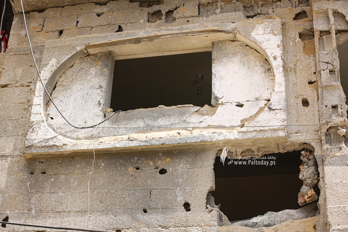 عريس عطا عليان بعد قصف شقته في بيت لاهيا (12).JPG