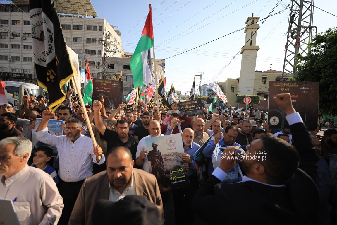 مسيرة حاشدة لحركة الجهاد الاسلامي في غزة نصرة لجنين (1).JPG