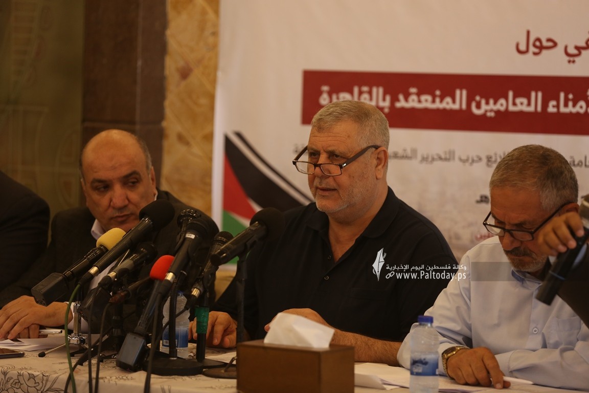 الفصائل الفلسطينية المقاطعة لاجتماع الأمناء العامين تعقد مؤتمراً صحفياً في غزة (13).JPG
