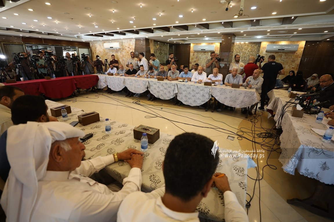 الفصائل الفلسطينية المقاطعة لاجتماع الأمناء العامين تعقد مؤتمراً صحفياً في غزة (9).JPG
