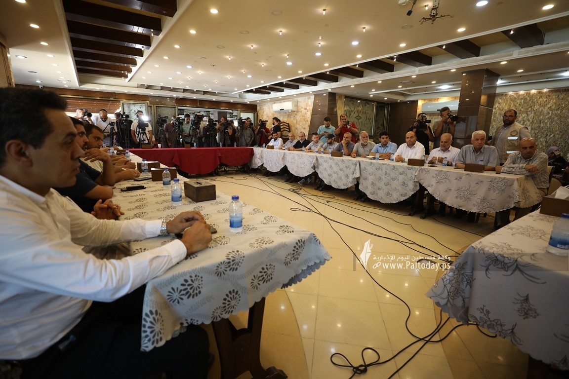 الفصائل الفلسطينية المقاطعة لاجتماع الأمناء العامين تعقد مؤتمراً صحفياً في غزة (7).JPG