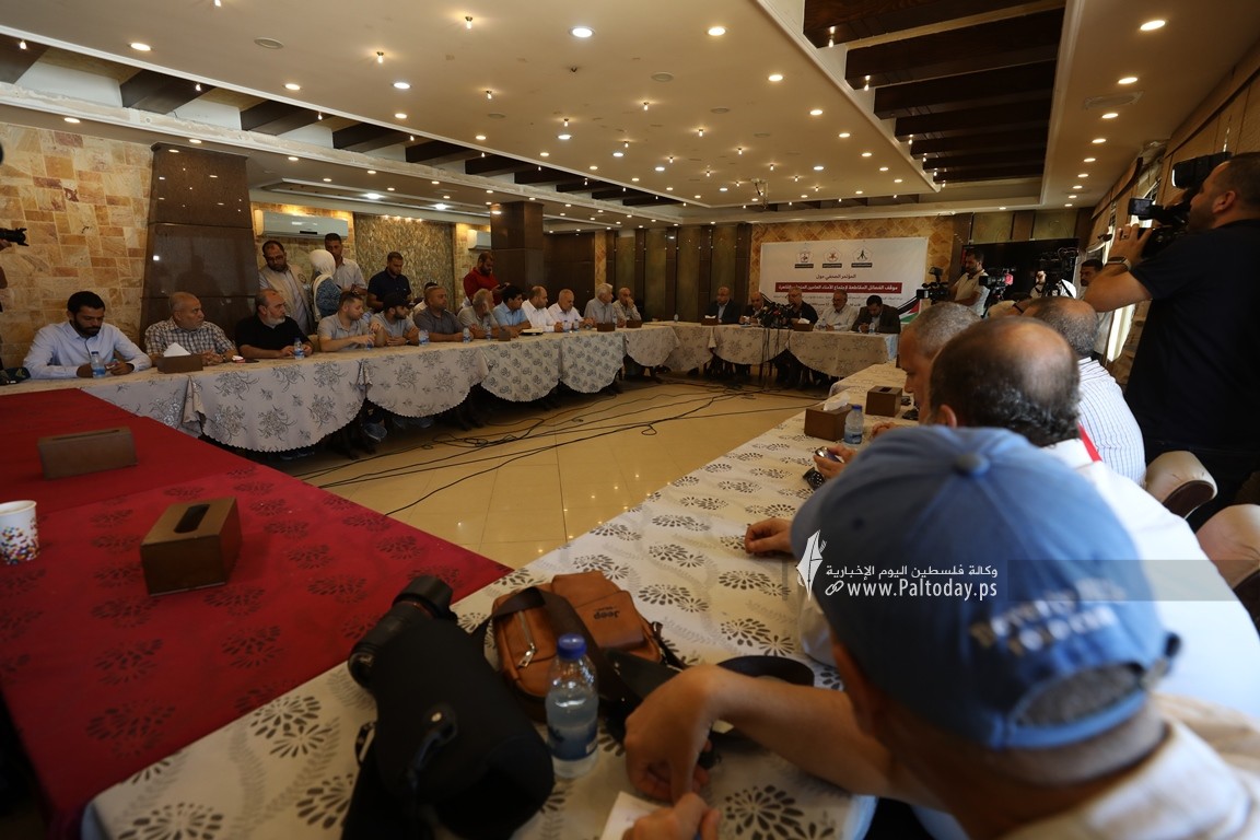 الفصائل الفلسطينية المقاطعة لاجتماع الأمناء العامين تعقد مؤتمراً صحفياً في غزة (6).JPG