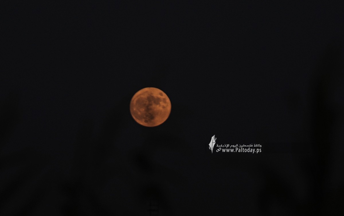 القمر من سماء قطاع غزة  هذا المساء (3).JPG