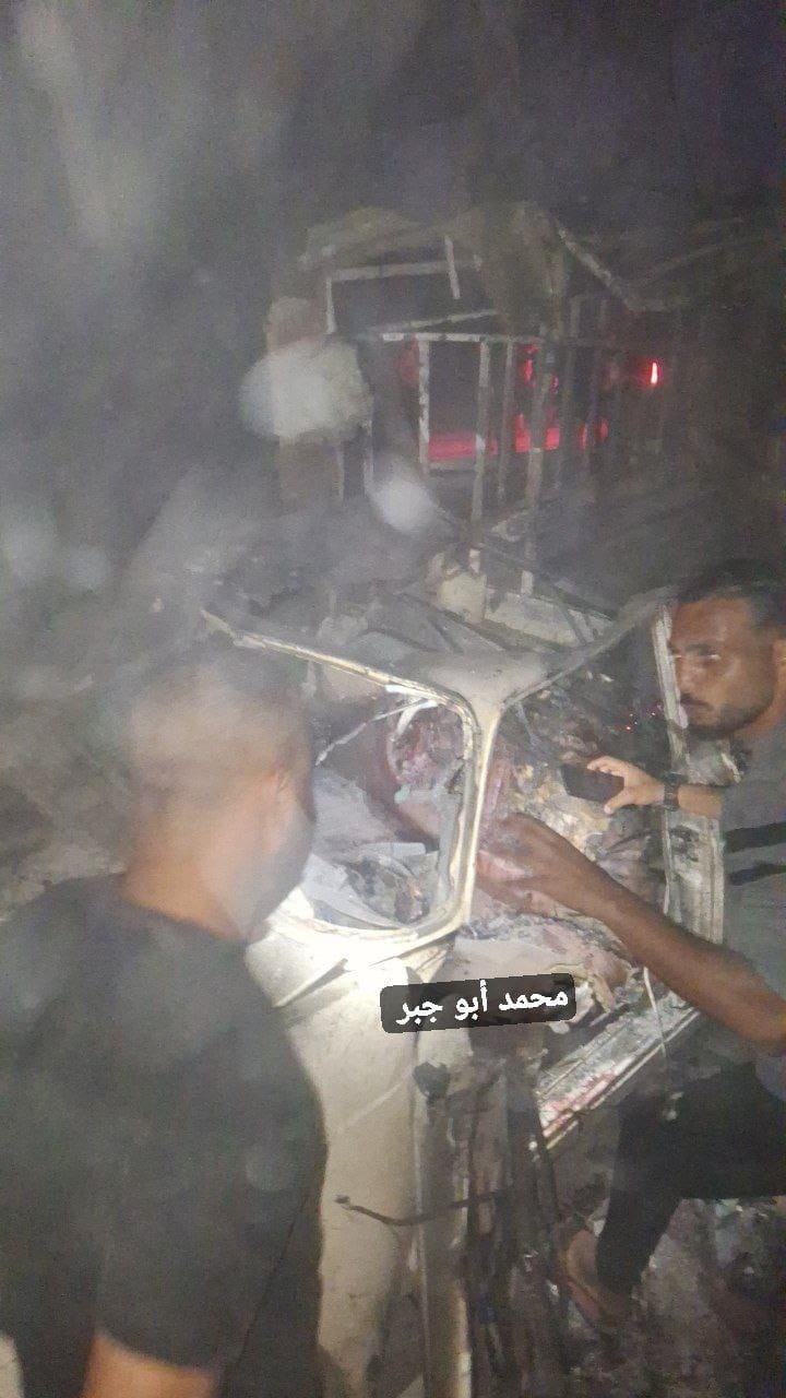قصف مركبة في البريج 