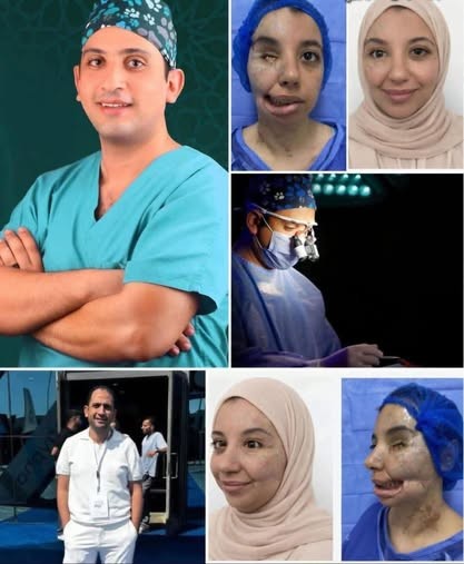 صورة الطبيب المصري والفتاة الغزية المصابة