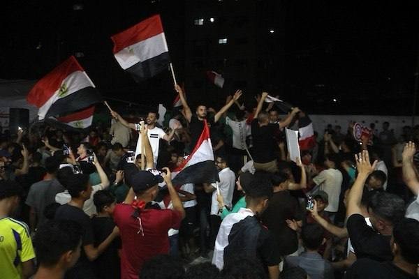 احتفالات في غزة بفوز المنتخب المصري